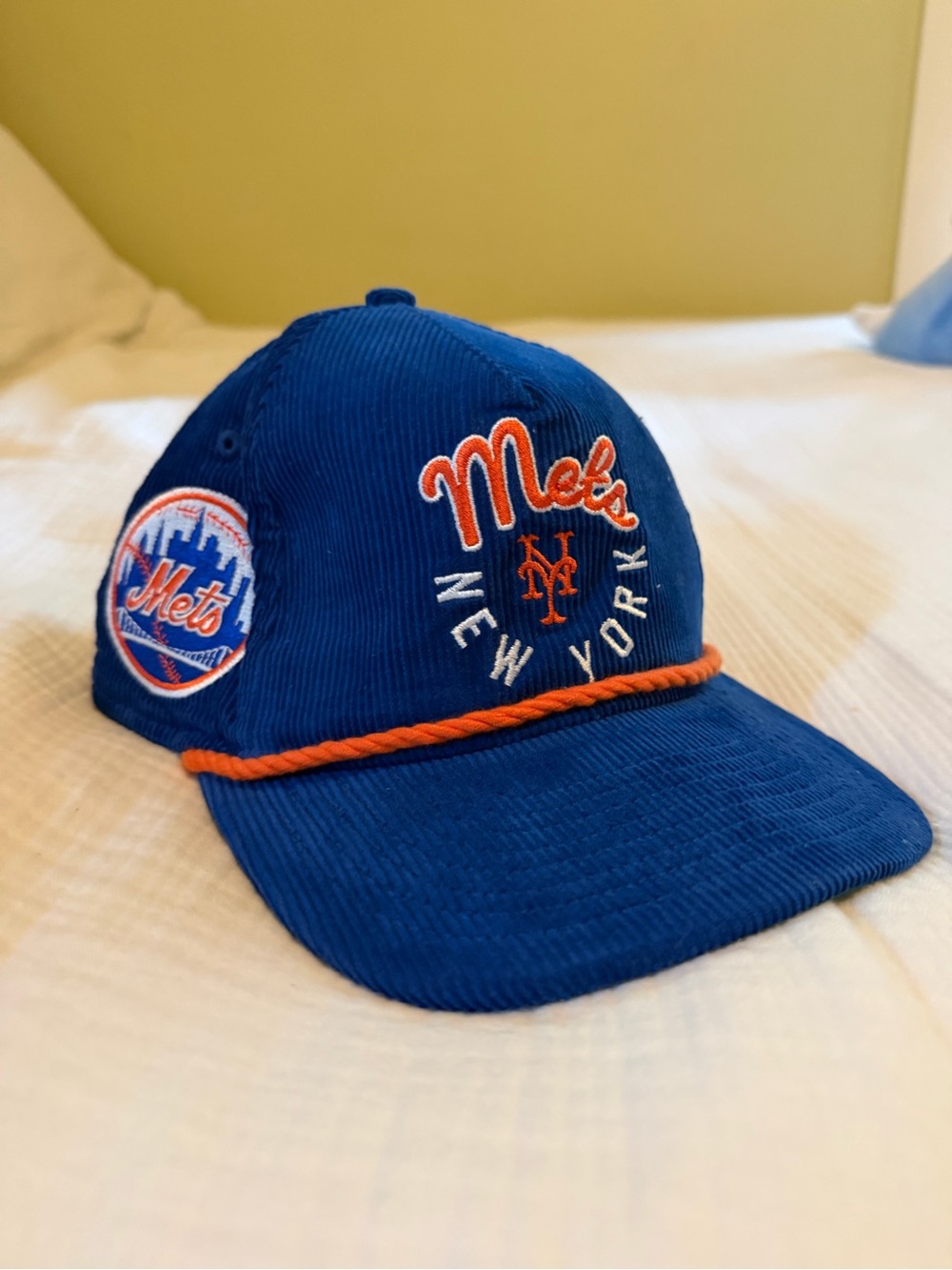 New Era New York Mets Royal Blue Corduroy Cap with Orange Trim